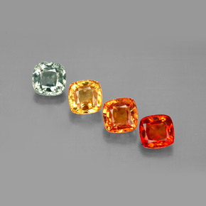 Zaffiro naturale multicolore da 2,79 ct, taglio a cuscino, VVS-VS