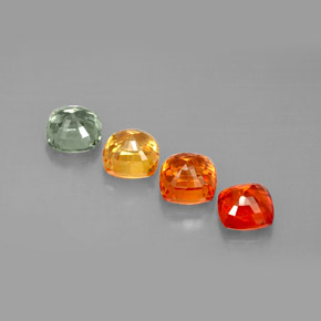 Zaffiro naturale multicolore da 2,79 ct, taglio a cuscino, VVS-VS