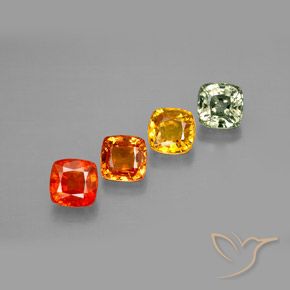 Zaffiro naturale multicolore da 2,64 ct, taglio a cuscino, VVS-VS