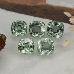 Zaffiro naturale verde da 3,66 ct, taglio a cuscino, VVS-VS