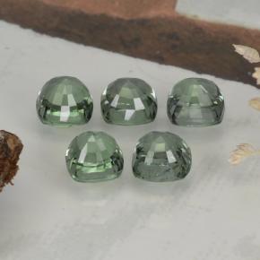 Zaffiro naturale verde da 3,66 ct, taglio a cuscino, VVS-VS