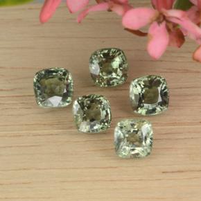 Zaffiro naturale verde da 3,80 ct, taglio a cuscino, VVS-VS