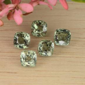 Zaffiro naturale verde da 3,80 ct, taglio a cuscino, VVS-VS