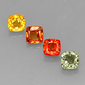 Zaffiro naturale multicolore da 3,16 ct, taglio a cuscino, VS
