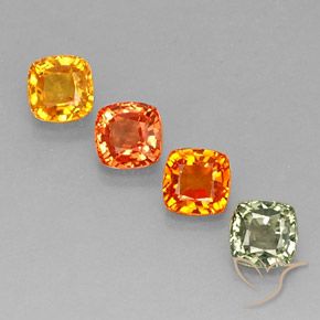 Zaffiro naturale multicolore da 2,97 ct, taglio a cuscino, VS
