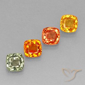Zaffiro naturale multicolore da 2,97 ct, taglio a cuscino, VS