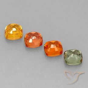Zaffiro naturale multicolore da 2,97 ct, taglio a cuscino, VS