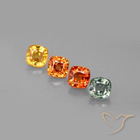 Zaffiro naturale multicolore da 2,78 ct, taglio a cuscino, VS