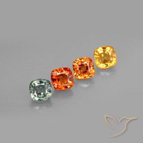 Zaffiro naturale multicolore da 2,78 ct, taglio a cuscino, VS