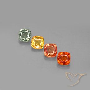 Zaffiro naturale multicolore da 2,56 ct, taglio a cuscino, VVS-VS