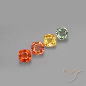 Zaffiro naturale multicolore da 2,56 ct, taglio a cuscino, VVS-VS