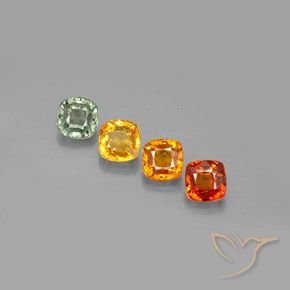 Zaffiro naturale multicolore da 2,66 ct, taglio a cuscino, VVS-VS