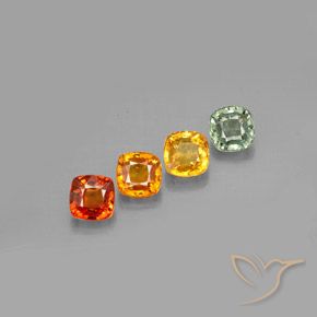 Zaffiro naturale multicolore da 2,66 ct, taglio a cuscino, VVS-VS