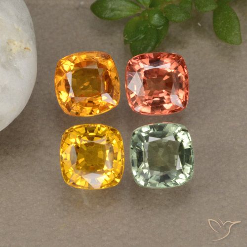 Zaffiro naturale multicolore da 2,71 ct, taglio a cuscino, VVS-VS