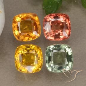 Zaffiro naturale multicolore da 2,71 ct, taglio a cuscino, VVS-VS