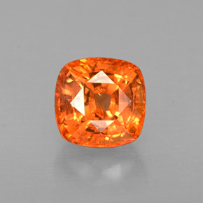 Zaffiro naturale arancione da 0,88 ct, taglio a cuscino, VS