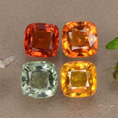 Zaffiro naturale multicolore da 2,76 ct, taglio a cuscino, VVS-VS
