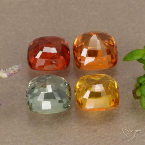 Zaffiro naturale multicolore da 2,76 ct, taglio a cuscino, VVS-VS