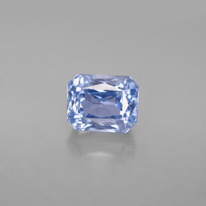 Zaffiro naturale blu da 2,38 ct, taglio smeraldo, VS