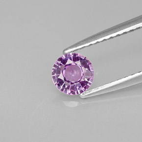 Zaffiro naturale viola da 0,49 ct, taglio rotondo, VVS-VS