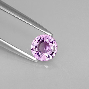 Zaffiro naturale viola da 0,49 ct, taglio rotondo, VVS-VS