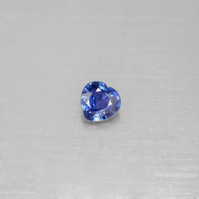 Zaffiro naturale blu da 0,37 ct, a forma di cuore, VS