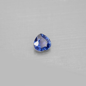 Zaffiro naturale blu da 0,37 ct, a forma di cuore, VS