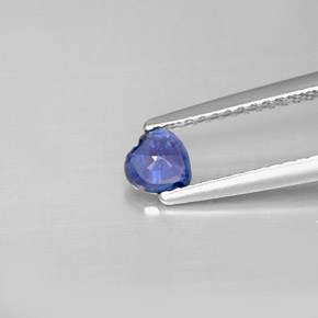 Zaffiro naturale blu da 0,37 ct, a forma di cuore, VS