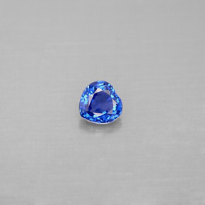 Zaffiro naturale blu da 0,43 ct, a forma di cuore, VS