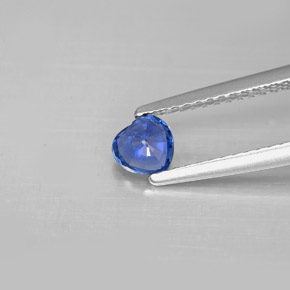 Zaffiro naturale blu da 0,43 ct, a forma di cuore, VS
