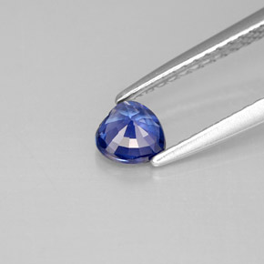 Zaffiro naturale blu da 0,44 ct, a forma di cuore, VS
