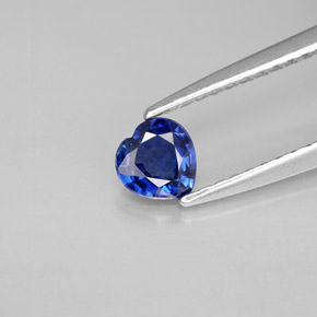 Zaffiro naturale blu da 0,38 ct, a forma di cuore, VS
