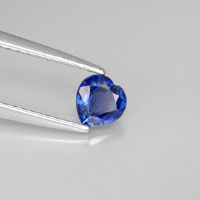 Zaffiro naturale blu da 0,38 ct, a forma di cuore, VS