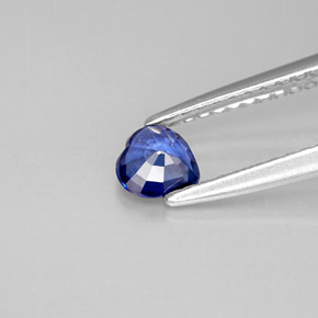 Zaffiro naturale blu da 0,38 ct, a forma di cuore, VS