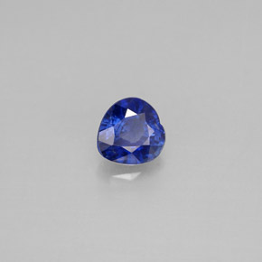 Zaffiro naturale blu da 0,43 ct, a forma di cuore, VS
