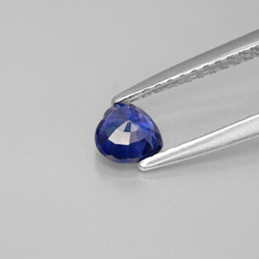Zaffiro naturale blu da 0,43 ct, a forma di cuore, VS