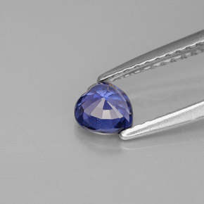 Zaffiro naturale blu da 0,44 ct, a forma di cuore, VS