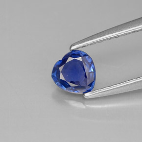 Zaffiro naturale blu da 0,36 ct, a forma di cuore, VS