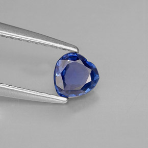 Zaffiro naturale blu da 0,36 ct, a forma di cuore, VS