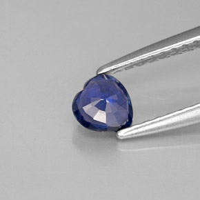 Zaffiro naturale blu da 0,36 ct, a forma di cuore, VS