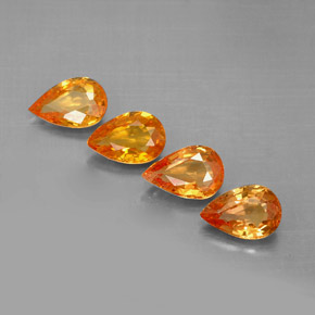 Zaffiro naturale arancione da  ct, taglio a pera, VS