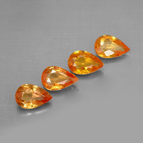 Zaffiro naturale arancione da  ct, taglio a pera, VS