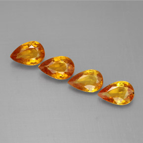Zaffiro naturale giallo da 1,95 ct, taglio a pera, VS