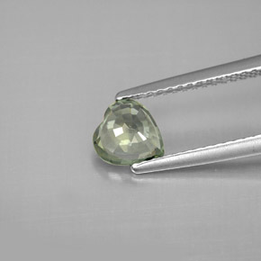 Zaffiro naturale verde da 0,90 ct, a forma di cuore, VVS-VS