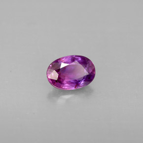 Zaffiro naturale viola da 0,60 ct, taglio ovale, VS-SI