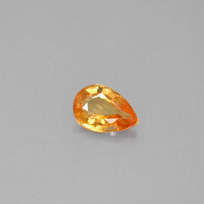 Zaffiro naturale arancione da 0,50 ct, taglio a pera, VS