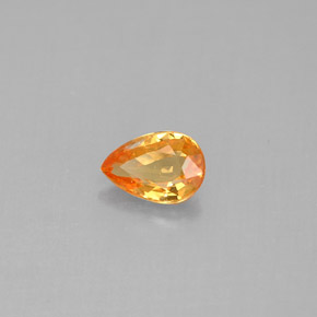 Zaffiro naturale arancione da 0,50 ct, taglio a pera, VS