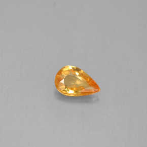 Zaffiro naturale giallo da 0,37 ct, taglio a pera, VS