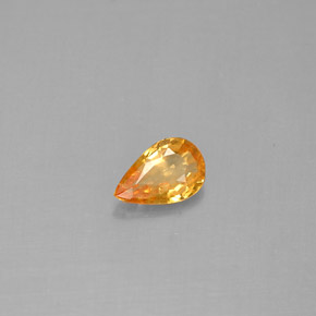 Zaffiro naturale giallo da 0,37 ct, taglio a pera, VS