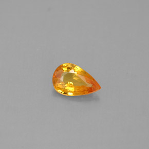 Zaffiro naturale arancione da 0,43 ct, taglio a pera, VS